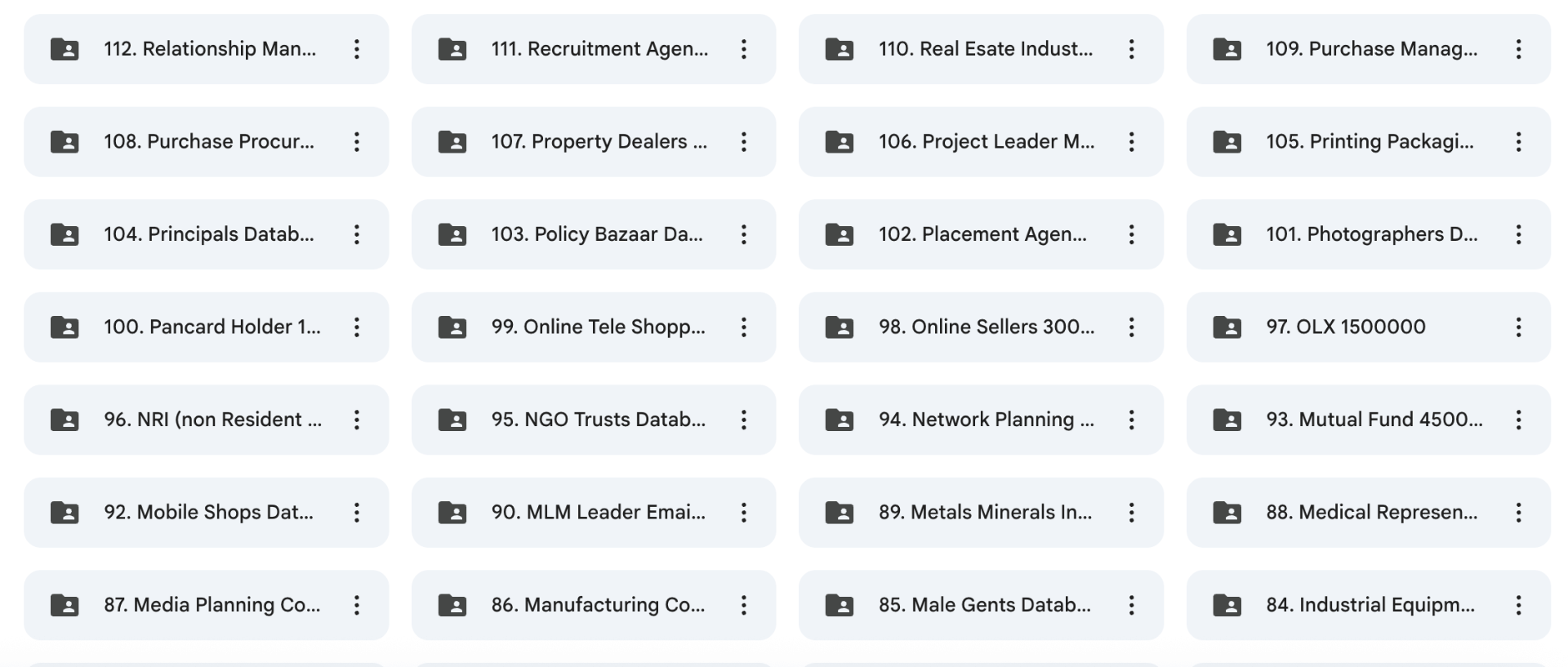 112 → 84 · Recruiters, Real Estate, HNI…